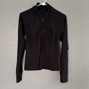 Beyond Yoga Black Long Sleeve Quarter-Zip Top size large